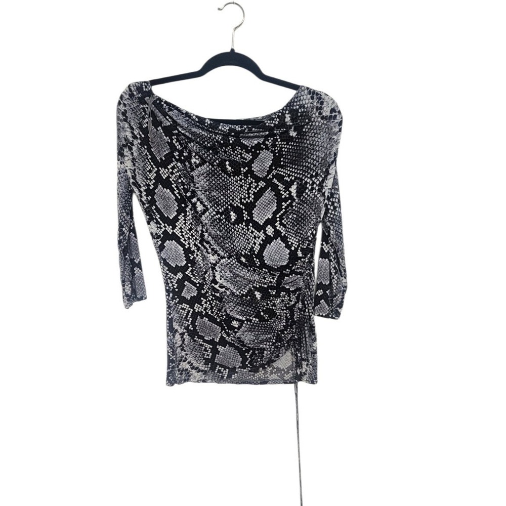 Michael Kors Blouse Womens M Grey Snakeskin Excellent